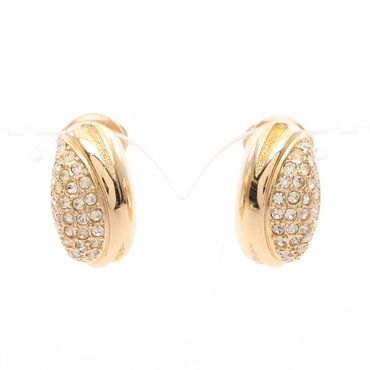 Christian Dior Earring Gold Plated Rhinestone Used women