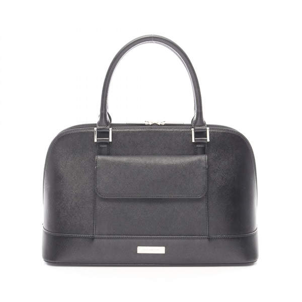 BURBERRY Handbag Leather Black Used Women