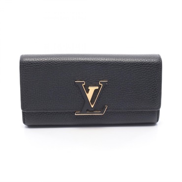 LOUIS VUITTON Portefeuille Capucines Bifold Wallet Purse M61248 leather BK Used
