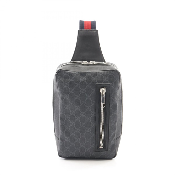 GUCCI Soft GG Supreme Belt Waist Crossbody Bag 478325 canvas leather Black Used