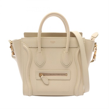 CELINE Luggage Nano Shopper Shoulder Crossbody Tote Handbag 189243 leather Used
