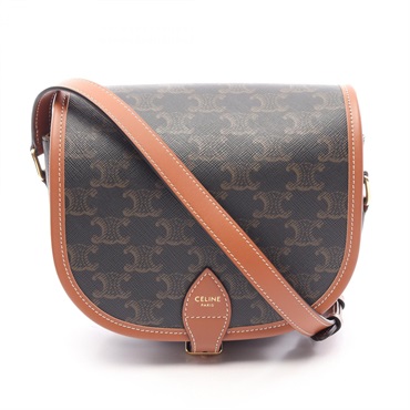 CELINE Folco Medium Triomphe Shoulder Crossbody Bag 191502BZJ canvas leather