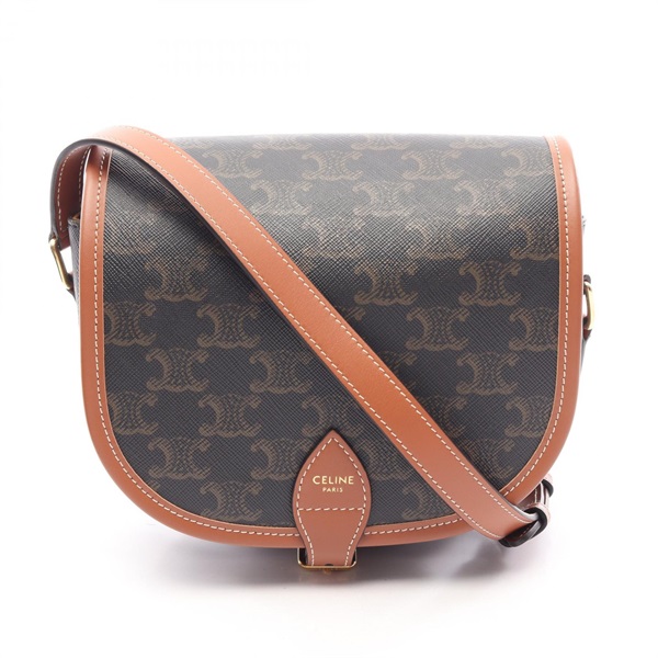 CELINE Folco Medium Triomphe Shoulder Crossbody Bag 191502BZJ canvas leather