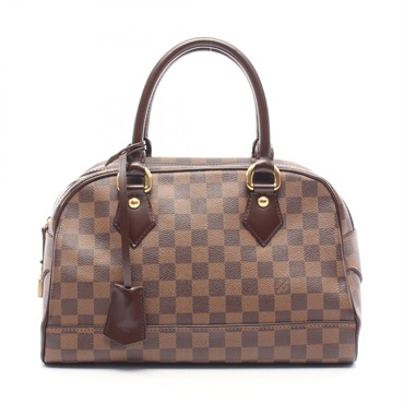LOUIS VUITTON Duomo Handbag N60008 Damier leather Brown Ebene Used Women