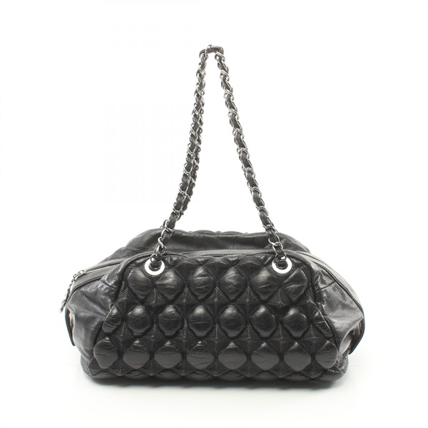 CHANEL chain Shoulder Bag leather Black Used SHW