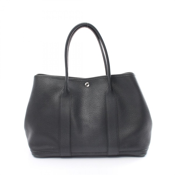 HERMES Garden party PM Tote Bag Negonda leather Black Used Women K SHW