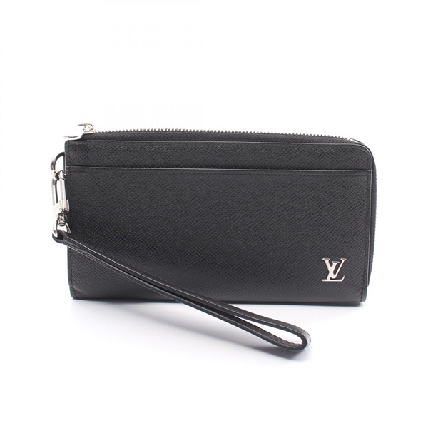 LOUIS VUITTON Zippy dragonne long wallet M69409 Taiga leather Ardoise Used mens