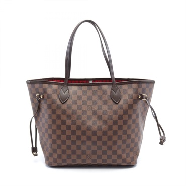 LOUIS VUITTON Neverfull MM Tote shoulder Bag N51105 Damier canvas leather Ebene