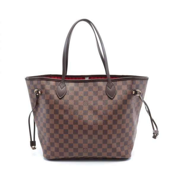 LOUIS VUITTON Neverfull MM Tote shoulder Bag N51105 Damier canvas leather Ebene
