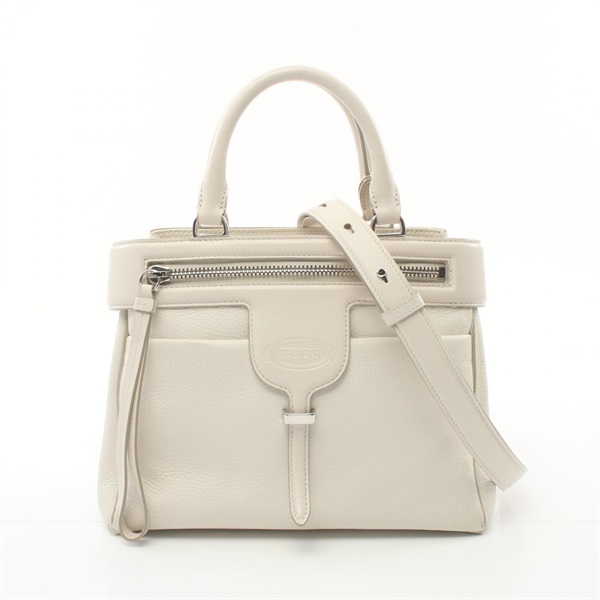 TOD’S THEA 2way Shoulder Hand bag leather White Used Women