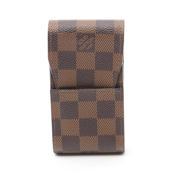 LOUIS VUITTON Etui Cigarettes Damier Ebene case N63024 canvas leather Brown Used