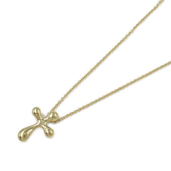 TIFFANY＆CO Cross Necklace Pendant 18KYG Yellow Gold Used women