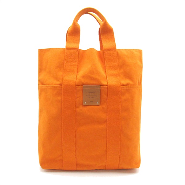 HERMES Fourre Tout Cabas Hawaii limited model Tote Bag canvas Orange Used