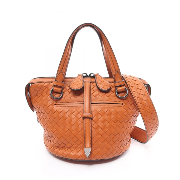 BOTTEGA VENETA Intrecciato Tamboura Shoulder bag 535263 leather Orange Used