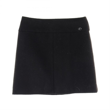 CHANEL skirt #36 jupe mini P51908 wool Black Used