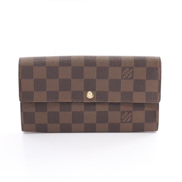 LOUIS VUITTON Portefeuille Sarah long wallet N61734 Damier Ebene Used Women LV