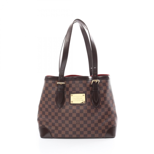 LOUIS VUITTON Hampstead MM Tote shoulder Bag N51204 Damier canvas leather brown