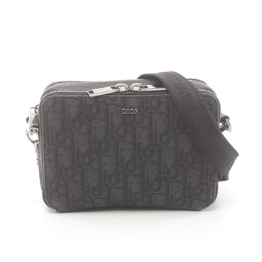 Dior｜CROSSBAGS (2ESBC119CDI H00N) CD Icon Zipped Pouch with Strap Black Grained Calfskin | DIOR