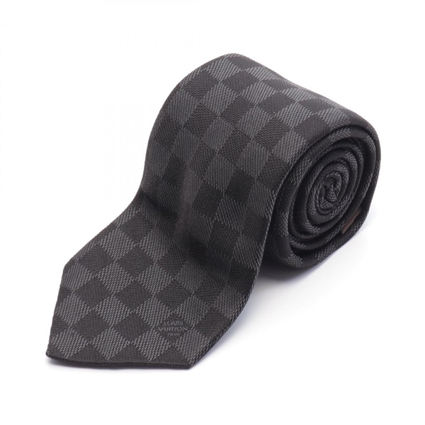 LOUIS VUITTON Cravat Damier Classique tie M67988 silk Black Used mens