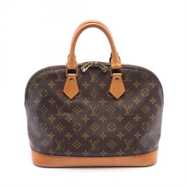 LOUIS VUITTON Alma Hand Zipped Bag M51130 Monogram Canvas Brown  Used LV women