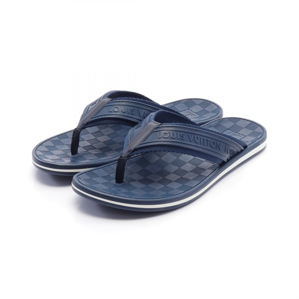 LOUIS VUITTON Marine Keys Line Damier Sandals rubber Fabric Navy Used mens #6