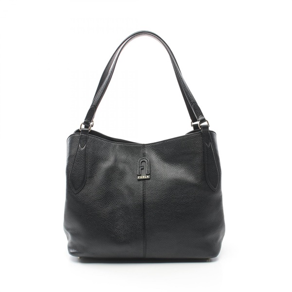 Furla DAFNE M HOBO Tote Bag leather Black Used Women