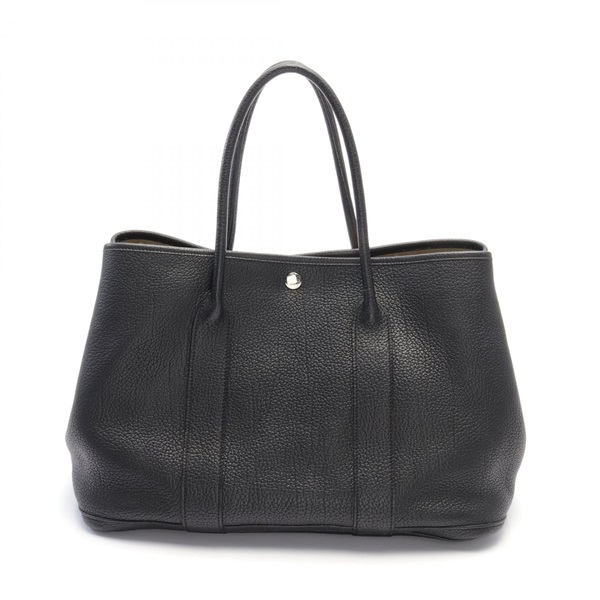 HERMES Garden party PM Tote Bag N Negonda leather Black Used SHW