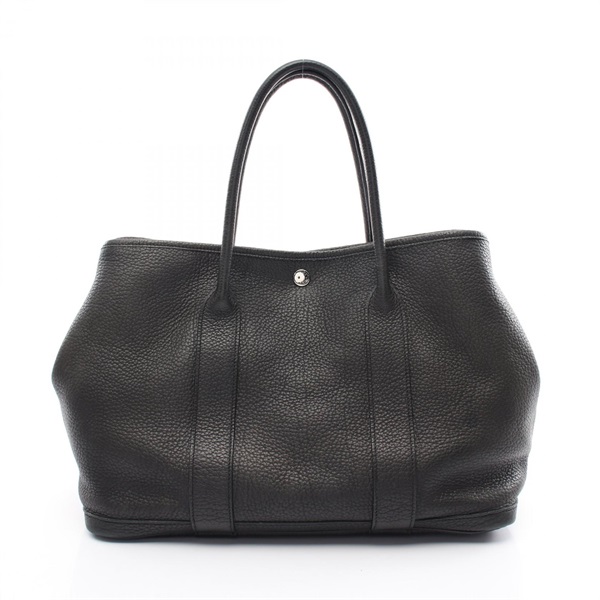 HERMES Garden party PM Tote Bag N Negonda leather Black Used SHW