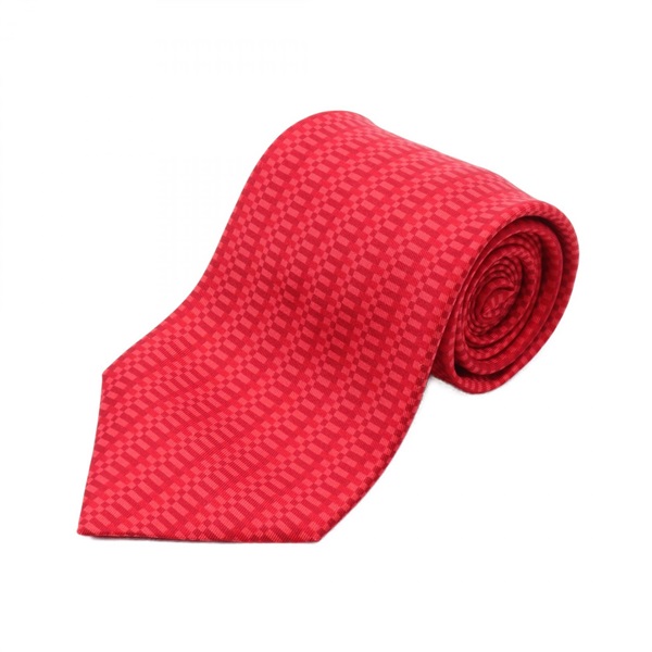 HERMES Tie silk Red Used mens