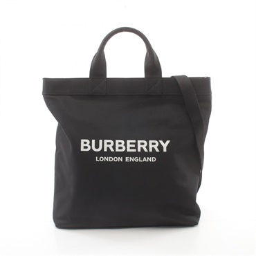 BURBERRY ECONYL Shoulder Tote Bag 8026233 Nylon leather Black Used unisex