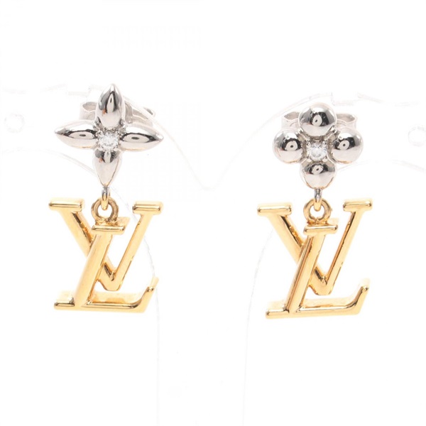 LOUIS VUITTON LV iconic flower Pierced earrings Metal GHW Stainless Steel Used