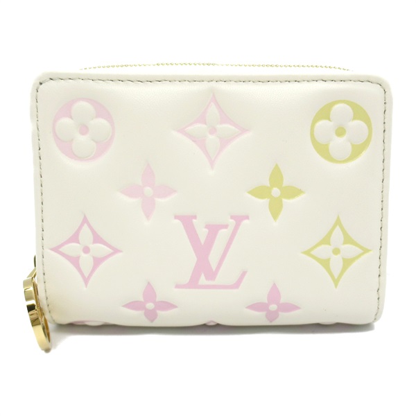 LOUIS VUITTON Portefeuille Lou Bi-fold Wallet M11909 Lamb leather White Used LV