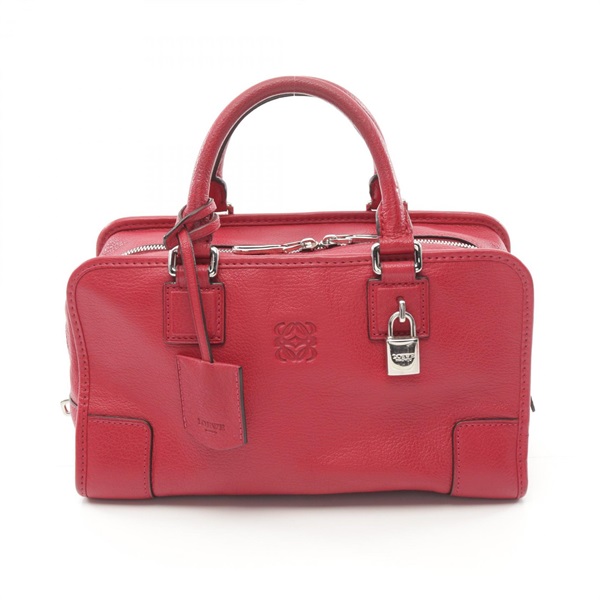 LOEWE Amazona 28 Handbag leather Red Used Women SHW