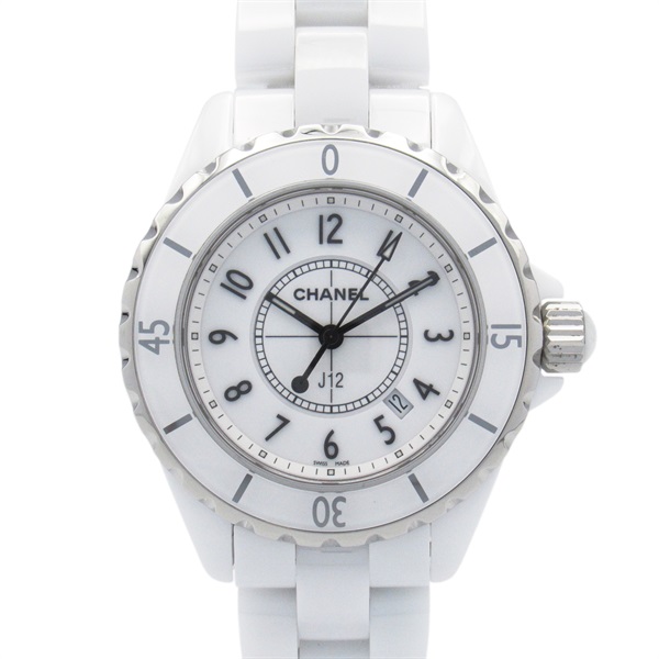 CHANEL J12 Wrist Watch H0968 Quartz ceramic white Used Women CC Coco
