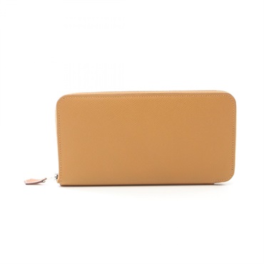 HERMES Azap long SilkIn Around long wallet purse B Epsom Brown Sesame SHW