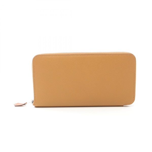 HERMES Azap long SilkIn Around long wallet purse B Epsom Brown Sesame SHW