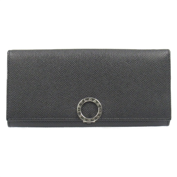 BVLGARI Bulgari Bulgari ZIP long wallet Bifold purse 35939 leather Black Used
