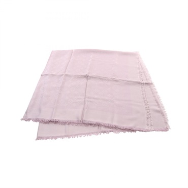 LOUIS VUITTON Shawl stole wrap Monogram silk wool Purple Used Women LV