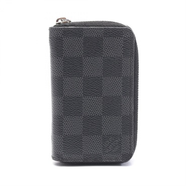 LOUIS VUITTON Zippy Coin purse wallet N63076 Damier graphite Black Used mens LV