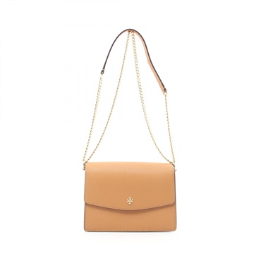 Tory Burch Chain Shoulder Bag leather Brown Used Women