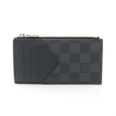 LOUIS VUITTON Coin Card holder Case N64038 Damier graphite canvas Black Used LV