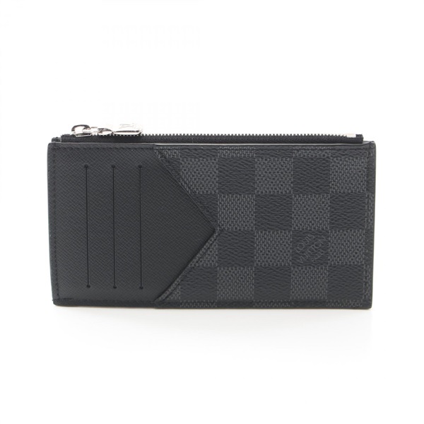 LOUIS VUITTON Coin Card holder Case N64038 Damier graphite canvas Black Used LV