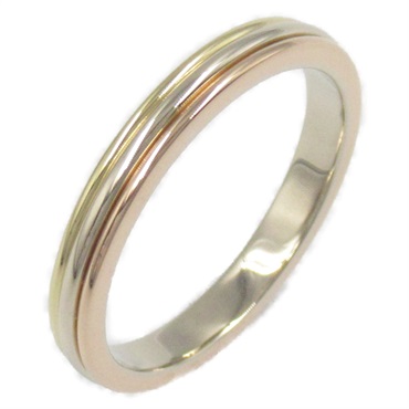 CARTIER Vendome Ring 18KYG 18KPG 18KWG Three gold unisex used US size 7.25 #55