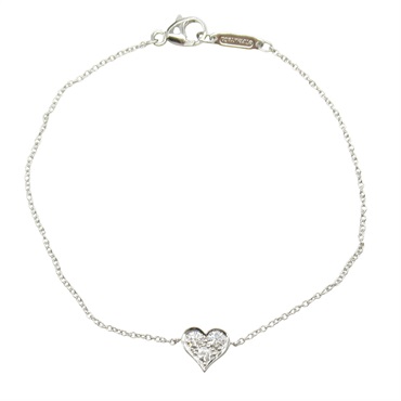 TIFFANY＆CO Sentimental Heart 3P Diamond Bracelet Pt950 Platinum used Women