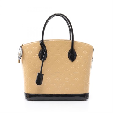 LOUIS VUITTON Lockit PM Monogram Hand Bag M90251 Vernis leather Dune Used Women