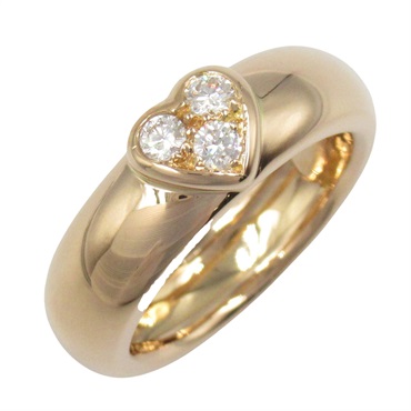 TIFFANY＆CO Friendship 3P Diamond Heart Ring 18KPG Gold Used women US size 6.25