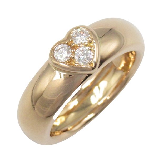 TIFFANY＆CO Friendship 3P Diamond Heart Ring 18KPG Gold Used women US size 6.25