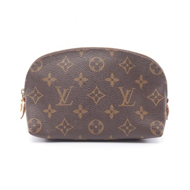 LOUIS VUITTON Pochette Cosmetic Pouch M47515 Monogram leather Brown Used LV