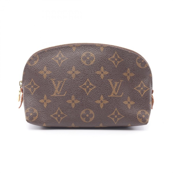 LOUIS VUITTON Pochette Cosmetic Pouch M47515 Monogram leather Brown Used LV