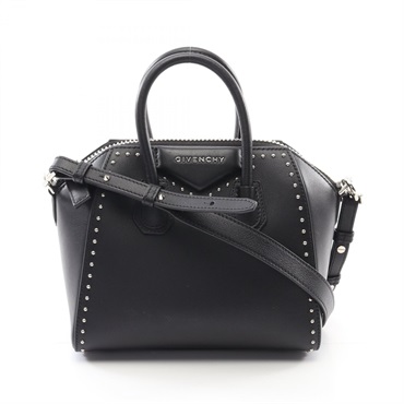 GIVENCHY ANTIGONA Antigona Mini 2way Shoulder Handbag leather Black Used Women